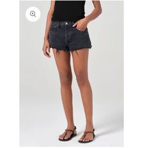 AGOLDE Parker Vintage Cut Off Denim Jean Shorts Washed Black Designer Size 25